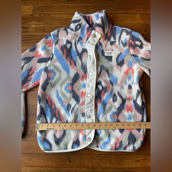 Abercrombie and fitch kids multicolor Sherpa jacket size 15/16 - Picture 6 of 13